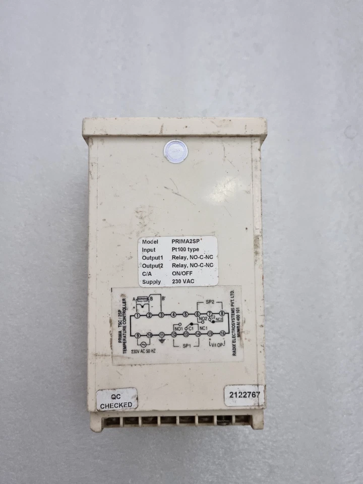 radix PRIMA 2SP Pt100 Type Temperature Controller 230 Vac Free Ship